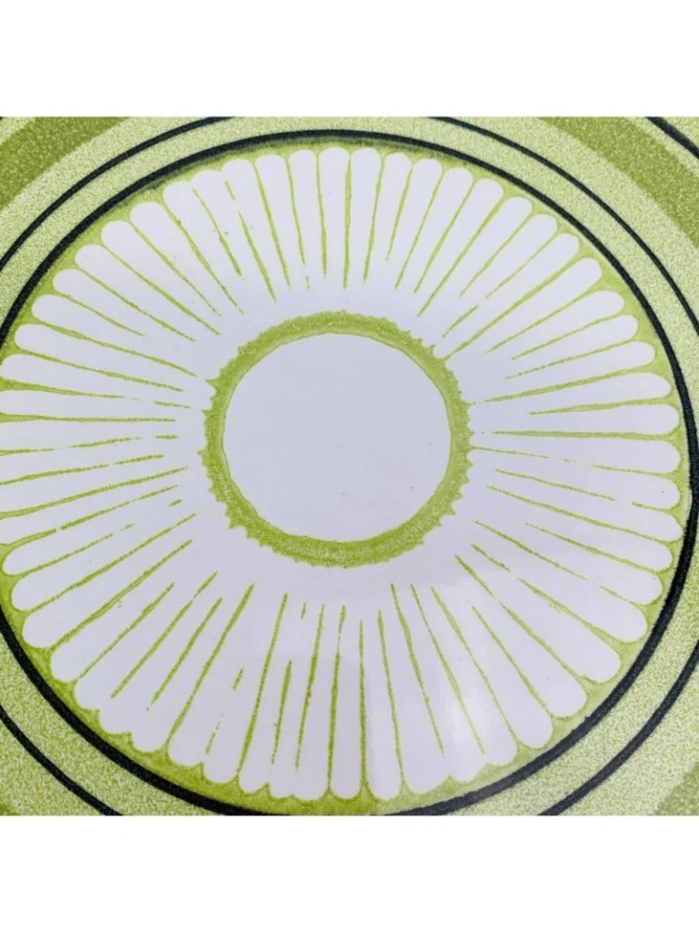 70's Taylor Smith Taylor TS&T Ironstone GREEN SPAN Floral Bands Serving Platter